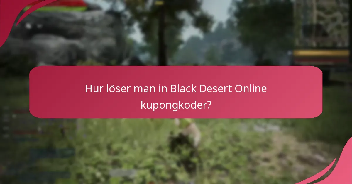 Hur löser man in Black Desert Online kupongkoder?
